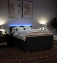 Boxspringbett mit Matratze Schwarz 140x190 cm Stoff