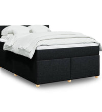Boxspringbett mit Matratze Schwarz 140x190 cm Stoff