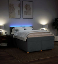 Boxspringbett mit Matratze Dunkelgrau 140x190 cm Stoff