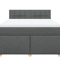 Boxspringbett mit Matratze Dunkelgrau 140x190 cm Stoff