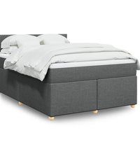 Boxspringbett mit Matratze Dunkelgrau 140x190 cm Stoff
