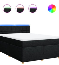 Boxspringbett mit Matratze Schwarz 140x190 cm Stoff