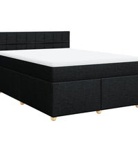 Boxspringbett mit Matratze Schwarz 140x190 cm Stoff