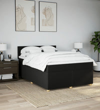 Boxspringbett mit Matratze Schwarz 140x190 cm Stoff