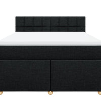 Boxspringbett mit Matratze Schwarz 140x190 cm Stoff
