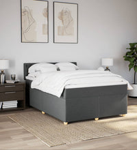 Boxspringbett mit Matratze Dunkelgrau 140x190 cm Stoff