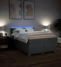 Boxspringbett mit Matratze Dunkelgrau 140x190 cm Stoff