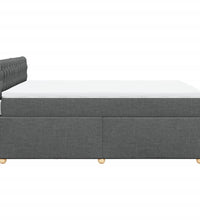 Boxspringbett mit Matratze Dunkelgrau 140x190 cm Stoff