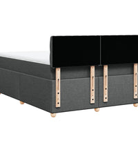 Boxspringbett mit Matratze Dunkelgrau 140x190 cm Stoff
