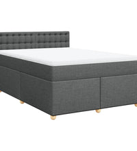 Boxspringbett mit Matratze Dunkelgrau 140x190 cm Stoff