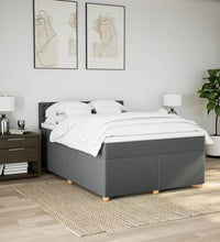 Boxspringbett mit Matratze Dunkelgrau 140x190 cm Stoff