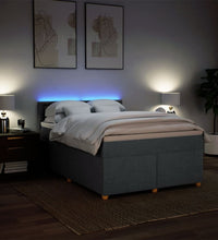 Boxspringbett mit Matratze Dunkelgrau 140x190 cm Stoff