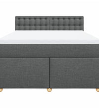 Boxspringbett mit Matratze Dunkelgrau 140x190 cm Stoff