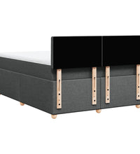 Boxspringbett mit Matratze Dunkelgrau 140x190 cm Stoff