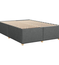 Boxspringbett mit Matratze Dunkelgrau 140x190 cm Stoff