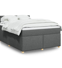 Boxspringbett mit Matratze Dunkelgrau 140x190 cm Stoff