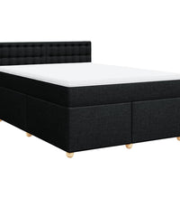 Boxspringbett mit Matratze Schwarz 140x190 cm Stoff