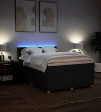 Boxspringbett mit Matratze Schwarz 140x190 cm Stoff