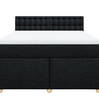 Boxspringbett mit Matratze Schwarz 140x190 cm Stoff