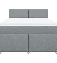 Boxspringbett mit Matratze Hellgrau 140x200 cm Stoff