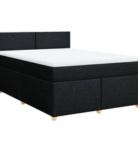 Boxspringbett mit Matratze Schwarz 140x200 cm Stoff