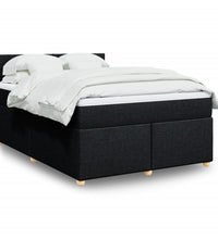 Boxspringbett mit Matratze Schwarz 140x200 cm Stoff