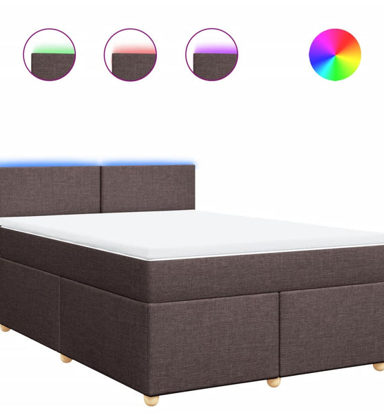 Boxspringbett mit Matratze Dunkelbraun 140x200 cm Stoff