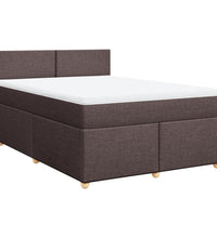 Boxspringbett mit Matratze Dunkelbraun 140x200 cm Stoff