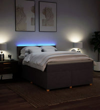 Boxspringbett mit Matratze Dunkelbraun 140x200 cm Stoff