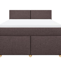 Boxspringbett mit Matratze Dunkelbraun 140x200 cm Stoff