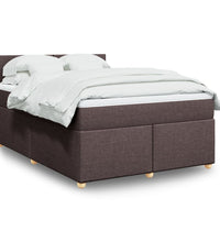 Boxspringbett mit Matratze Dunkelbraun 140x200 cm Stoff
