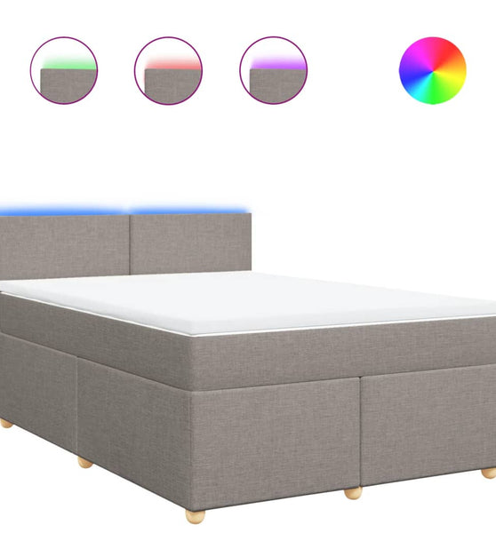 Boxspringbett mit Matratze Taupe 140x200 cm Stoff