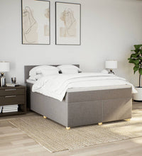 Boxspringbett mit Matratze Taupe 140x200 cm Stoff