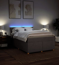 Boxspringbett mit Matratze Taupe 140x200 cm Stoff