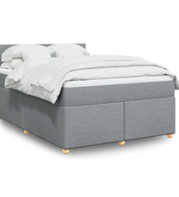 Boxspringbett mit Matratze Hellgrau 140x200 cm Stoff