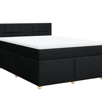 Boxspringbett mit Matratze Schwarz 140x200 cm Stoff