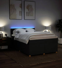 Boxspringbett mit Matratze Schwarz 140x200 cm Stoff