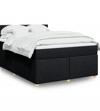 Boxspringbett mit Matratze Schwarz 140x200 cm Stoff
