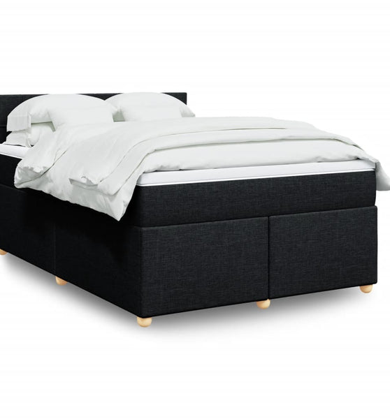 Boxspringbett mit Matratze Schwarz 140x200 cm Stoff