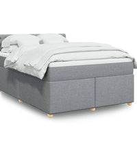 Boxspringbett mit Matratze Hellgrau 140x200 cm Stoff