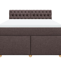 Boxspringbett mit Matratze Dunkelbraun 140x200 cm Stoff