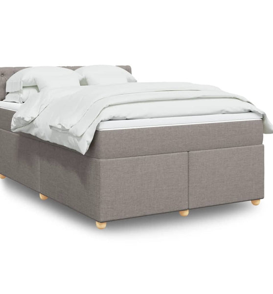 Boxspringbett mit Matratze Taupe 140x200 cm Stoff