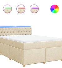 Boxspringbett mit Matratze Creme 140x200 cm Stoff