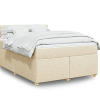Boxspringbett mit Matratze Creme 140x200 cm Stoff