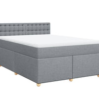 Boxspringbett mit Matratze Hellgrau 140x200 cm Stoff