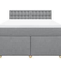 Boxspringbett mit Matratze Hellgrau 140x200 cm Stoff