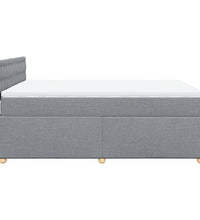 Boxspringbett mit Matratze Hellgrau 140x200 cm Stoff