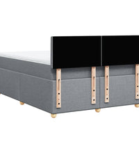 Boxspringbett mit Matratze Hellgrau 140x200 cm Stoff