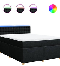 Boxspringbett mit Matratze Schwarz 140x200 cm Stoff