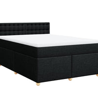 Boxspringbett mit Matratze Schwarz 140x200 cm Stoff